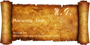 Marossy Iván névjegykártya