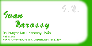 ivan marossy business card