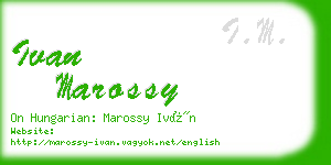 ivan marossy business card